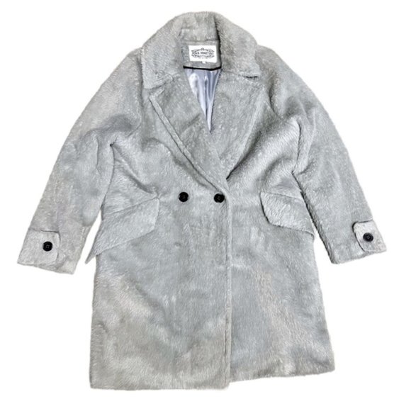 Pink Martini Jackets & Coats Pink Martini Faux Fur Grey Satin Lined